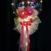 Lighted bobo balloon on stick